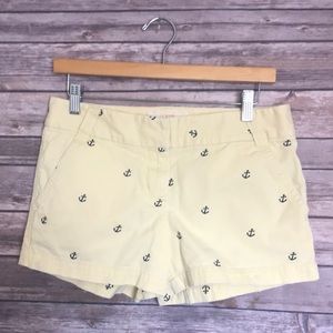 J. Crew Chino city fit anchor yellow navy shorts